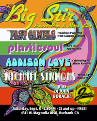 Big Stir Burbank, September: The Fast Camels, Addison Love, Plasticsoul, Michael Simmons