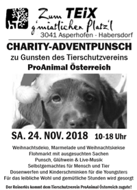 Charity Adventmarkt für ProAnimal Österreich