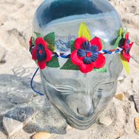 Red & Blue Flower Crown