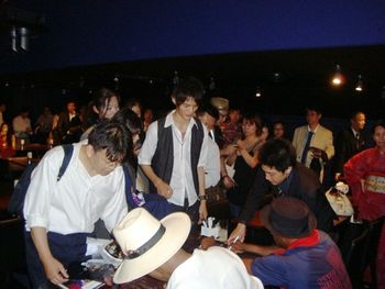 Larry and Marcus Miller signing autographs - Billoard Live - Tokyo 9-8-2010
