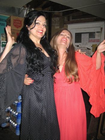 Teri and dear pal Marti Brom, backstage at the Continental Club in Austin during a 'Hey, Loretta!' triubte.
