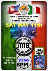 Marcus Tyler Band at Italian Sons & Daughters Lodge in Butler, PA