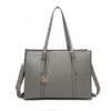 STRUCTURED PU LEATHER TOP HANDLE TOTE BAG