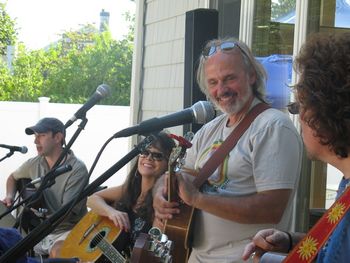 Stephan Hartman, Diane Solomon, Me and Mark Mirando at Cows and Chickens
