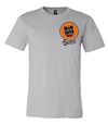 Five O'Clock Orange Badge Logo on Beige Shirt