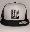 Trucker Hat - Semple Band "Stacked Letters" Black and White