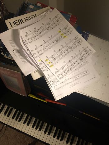 Sheet music on my piano
