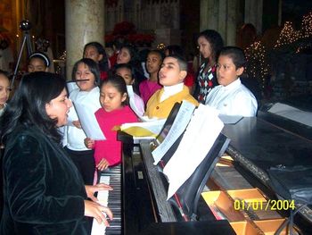 Accompanying a children's Religious Education choir at Christmas in New York City
