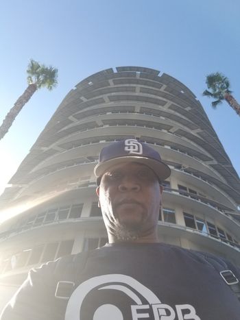 RJ Full Range in front of the Capitol Records building
