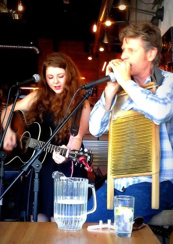 Duo with Sandy Bone on Italian Day, Commercial Drive.
