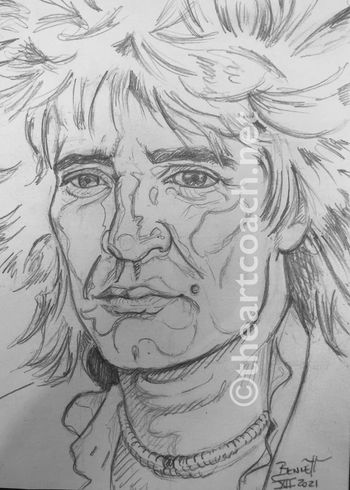 ROD STEWART |Pop Series | 5" x 7" | Pencil on Paper | 2021 | $75
