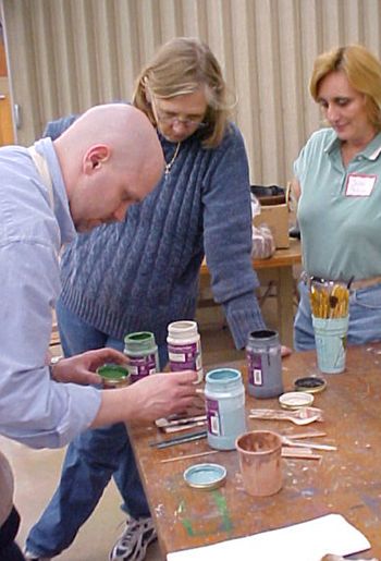 Presenting a ceramic tile workshop for Tennessee Art Education Association. Arrowmont School of Arts and Crafts |Gatlinburg, TN 2003
