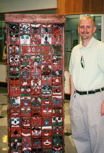 With Totem Tower made of 600+ student made tiles. Washington Elementary | Kingsport, TN 2002
