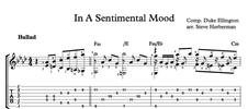 In A Sentimental Mood chord melody arrangement both with TAB and without TAB