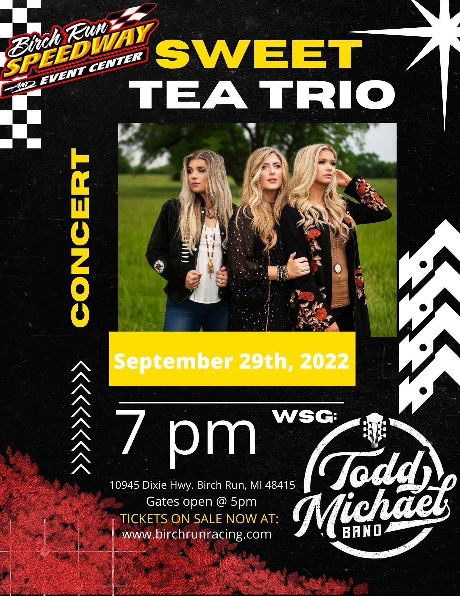 SWEET TEA TRIO wsg TODD MICHAEL BAND @ Birch Run Speedway & Event