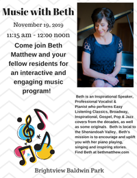 Music with Beth at Brightview Baldwin Park