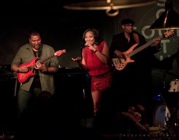 (From Left) Guitarist David P. Stevens, Selina Albright, and Bassist Gerald Veasley - Show #2
