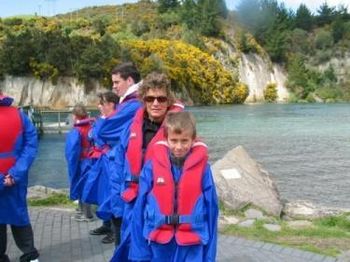 Ready to jet boat below the Huka Falls
