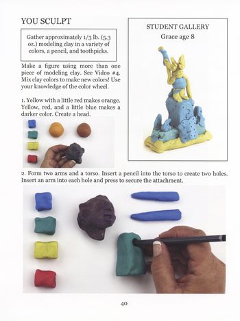 The project shows children a new method for making a clay sculpture.
