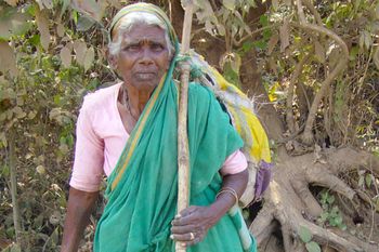 Woman carrying wood
