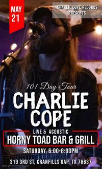 Charlie Cope Live & Acoustic @ Horny Toad Bar & Grill