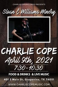 Charlie Cope Live & Acoustic @ Sloan & Williams Winery