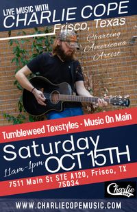 Charlie Cope Live & Acoustic With Music On Main