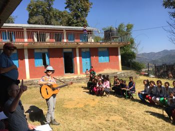 Colin was part of a Singing Trek to Nepal and the group sang at some of the schools on their tour. The tour contained a philanthropic element.
