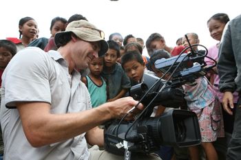 Director & cinematogrpaher Kim Mordaunt films in Savannakhet, Laos
