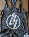 Grey and White Racerback Tank Top