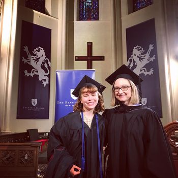 With student Kaitlyn Walker at the Kings College graduation.
