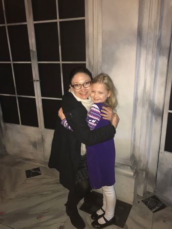 With student Julia Morgan after she played Young Anya in Broadway's Anastasia.
