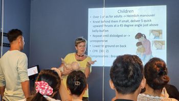 Teaching infant CPR & Choking response.
