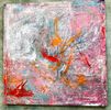 * SOLD -“Cardinal Visits” - Touchable Texture Series - 36" x 36" x 1 1/2"