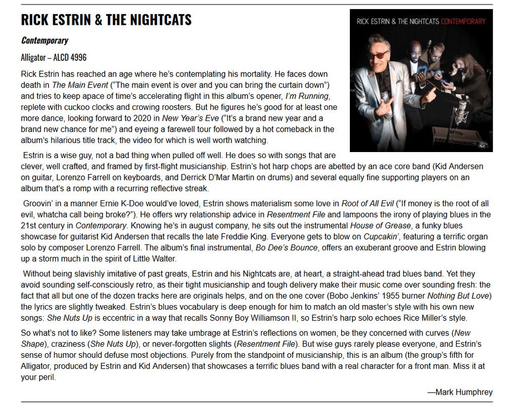 CD Reviews | Rick Estrin & the Nightcats