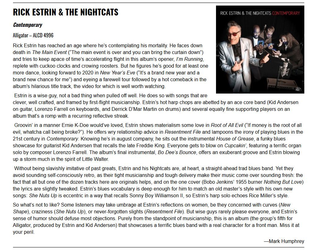 CD Reviews | Rick Estrin & the Nightcats