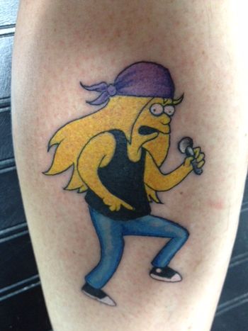as a Simpson(on my right calf)
