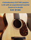 4 Introductory Guitar Lessons LIVE with experienced teacher