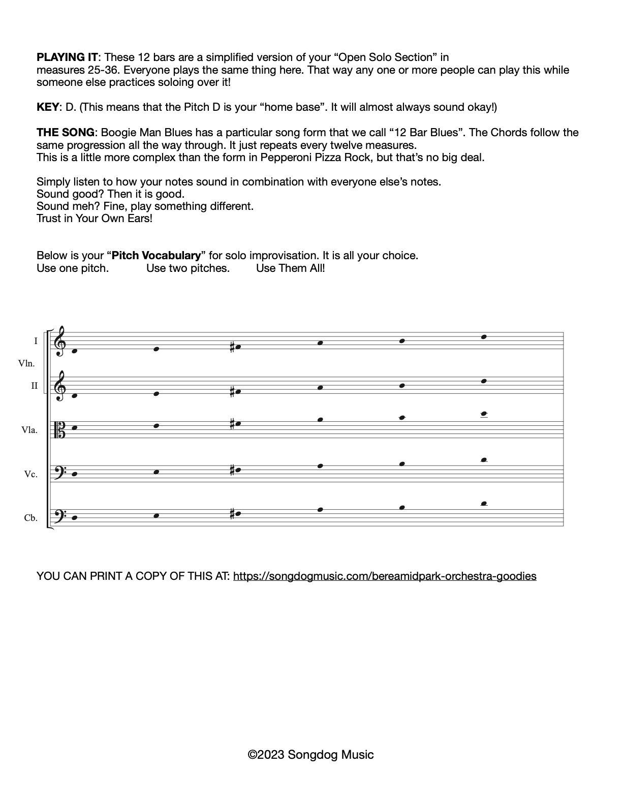 bcsd orchestras learning materials Songdog Music