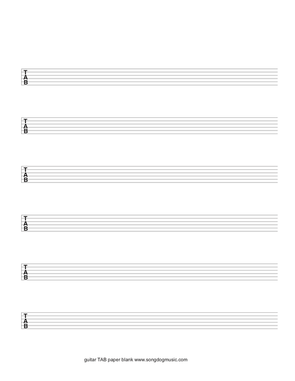 Songdog Music - Music Paper Blanks - Free - Printable