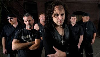 Rising - Celebrating the legacy of Ronnie James Dio.  From left to right:  Jericho Hankins, Michael Robson, Alan Nesbitt, Chad McMurray, JS, Mark Plog.  Photo by Jerry and Lois Levin
