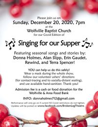 Singing for our Supper - a fundraiser for the Wolfville & Area Food Banks