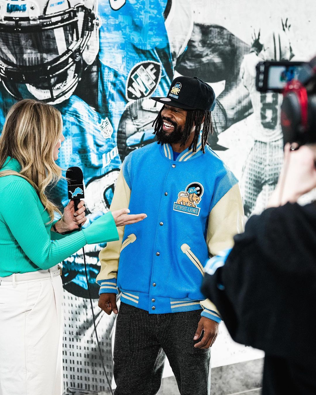 Calvin Johnson Detroit Lions Varsity Jacket