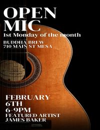 First Monday Open Mic at Buddha Brew Coffee hosted by Jason Moon