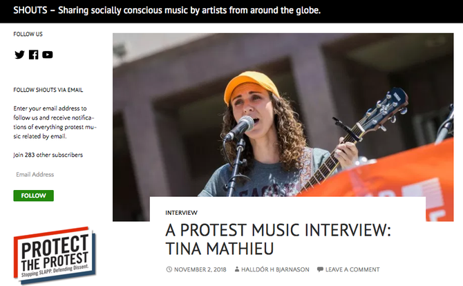Click to read Tina's interview with Shouts Music