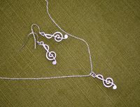 G Clef Earrings & Necklace