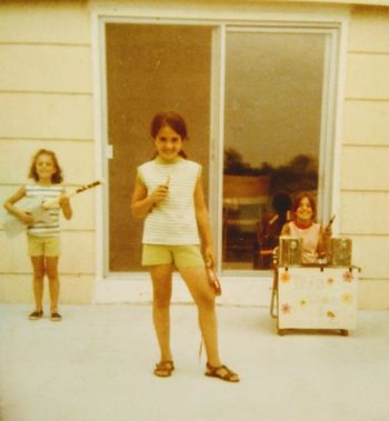 Deborah's first "air guitar " band ! 8yrs old
