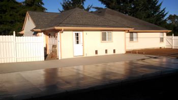 New cement pad for kennel runs - covers to be added
