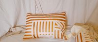 Exclamation Flag Irregular Ribbon Stripe Cushion Cover Design