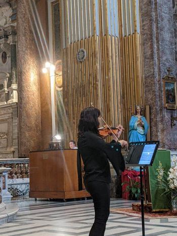 Performing Corelli with violinist Flavia Di Tomasso at the Basilica dei XII Apostoli in Rome, Italy. June 14 2024
